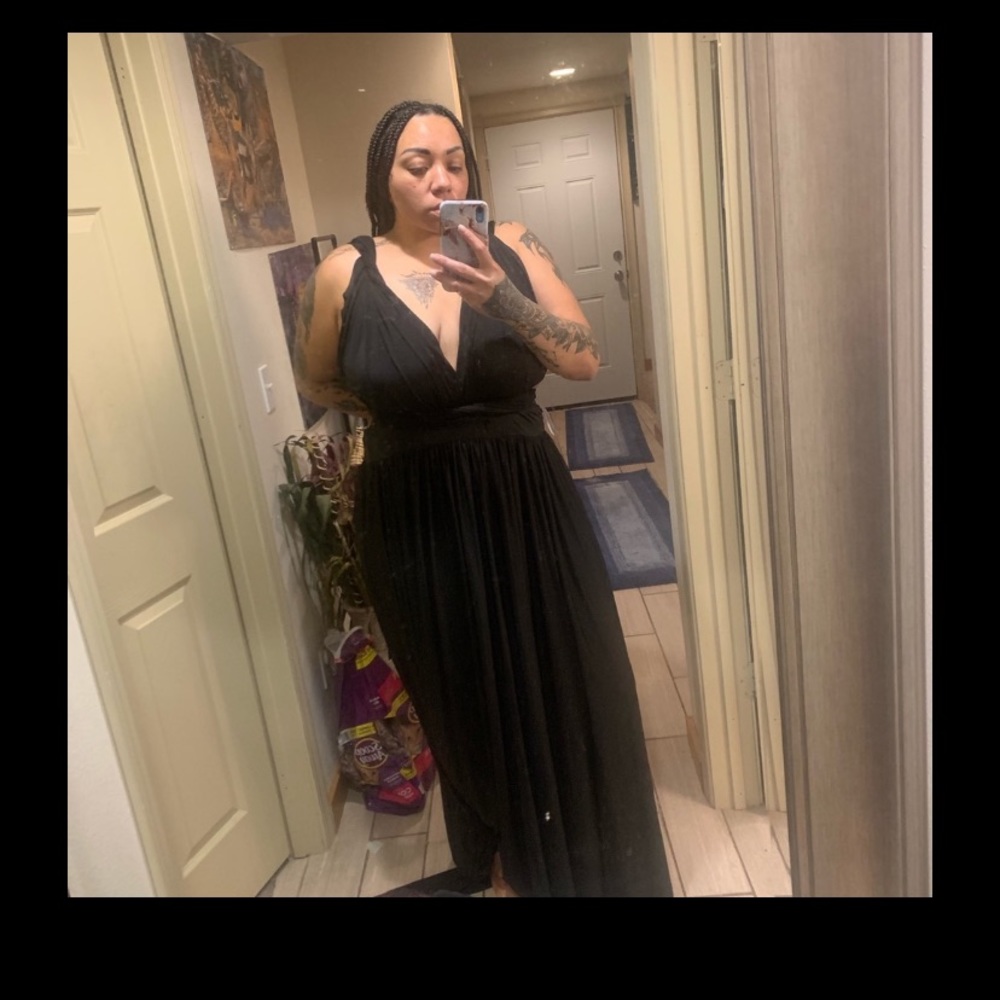 👗David’s bridal black bridesmaid dress 👗